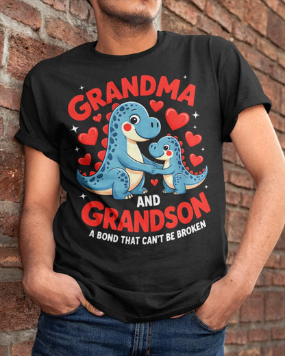 GRANDMA AND GRANDSON A BOND THAT CAN'T BE BROKEN DINOSAUR UNISEX T-SHIRT tracy00 (SKU-GMS3)