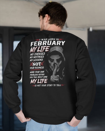I WAS BORN IN FEBRUARY - T-SHIRT FOR MAN - XUAN02 (SKU08-36-02)