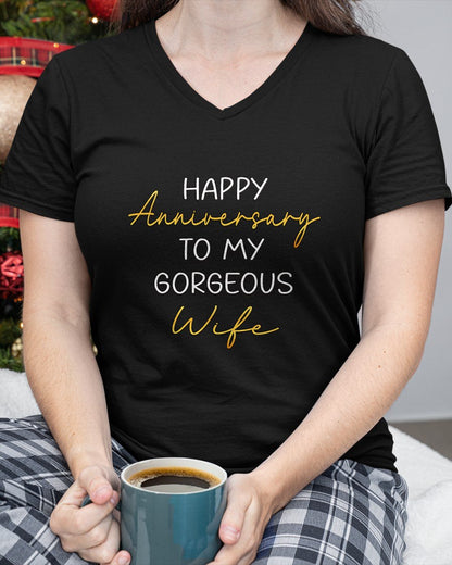Happy Anniversary to My Gorgeous Wife Couples Idea T-Shirt For WOMAN - TRACY00 (SKU-TRAN-130505)