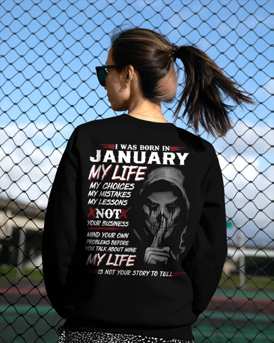 I Was Born In January My Life - T Shirt For Woman - XUAN01 (SKU08-36-01)