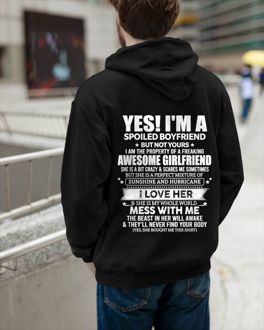 "I HAVE A GIRLFRIEND - SHE IS SUNSHINE AND HURRICANE" –  T - SHIRT FROM WIFE – tracy00 (SKU2606-389-00)