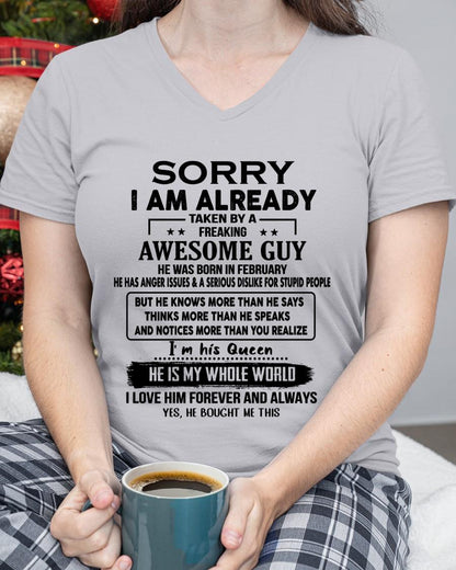 February - Awesome Boyfriend Born In February- Special gift for your Girlfriend - From Husband XUAN02 (SKUT08-11-02)