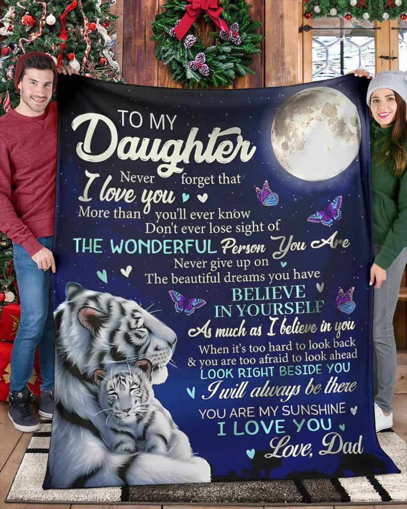 Perfect Blanket Gift COMFORT & WARMTH - Blanket To Your DAUGHTER - From DAD (SKUB06-77)