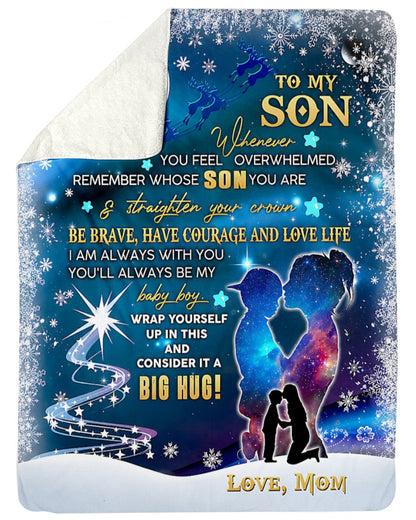 To My Son Blanket Sherpa Fleece Blanket Sherpa Fleece Blanket - From MOM (SKU2608-325)
