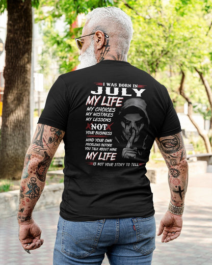 I WAS BORN IN JULY - T-SHIRT FOR MAN - XUAN07 (SKU08-36-07)