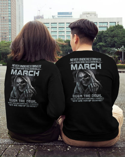 MARCH - NEVER UNDERESTIUNDER A MAN - T-SHIRT FOR MAN - XUAN03 (SKU08-05-03)