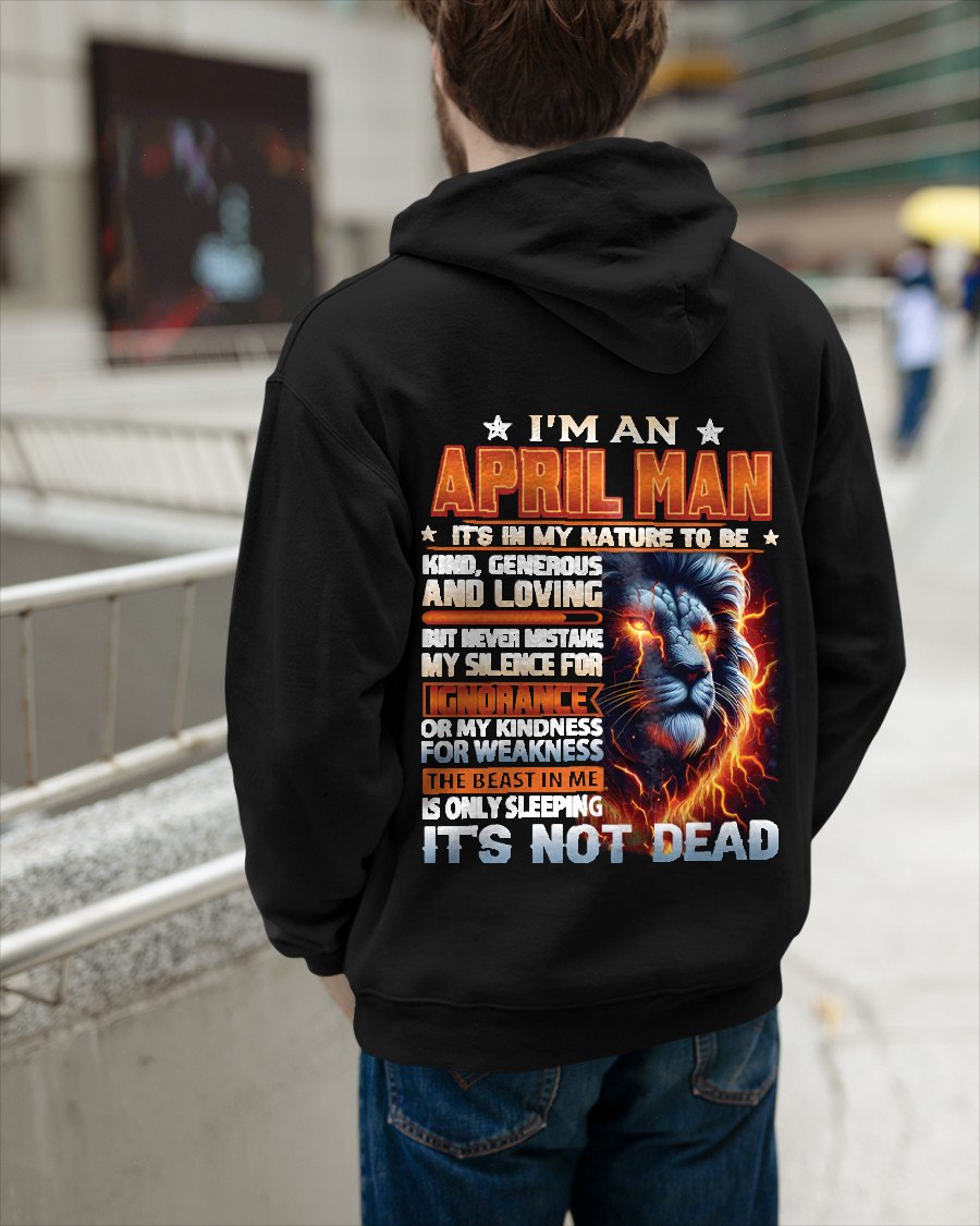 APRIL - IT'S NOT DEAD born in April T-Shirt For MAN - TRACY04 (SKU2602-115-04)