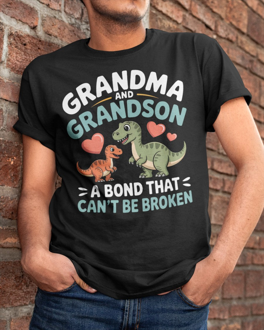 GRANDMA AND GRANDSON A BOND THAT CAN'T BE BROKEN DINOSAUR UNISEX T-SHIRT - tracy00 (SKU-GMS5)