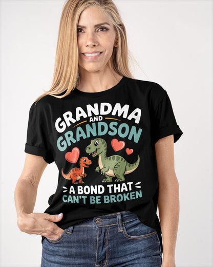GRANDMA AND GRANDSON A BOND THAT CAN'T BE BROKEN DINOSAUR UNISEX T-SHIRT - tracy00 (SKU-GMS5)
