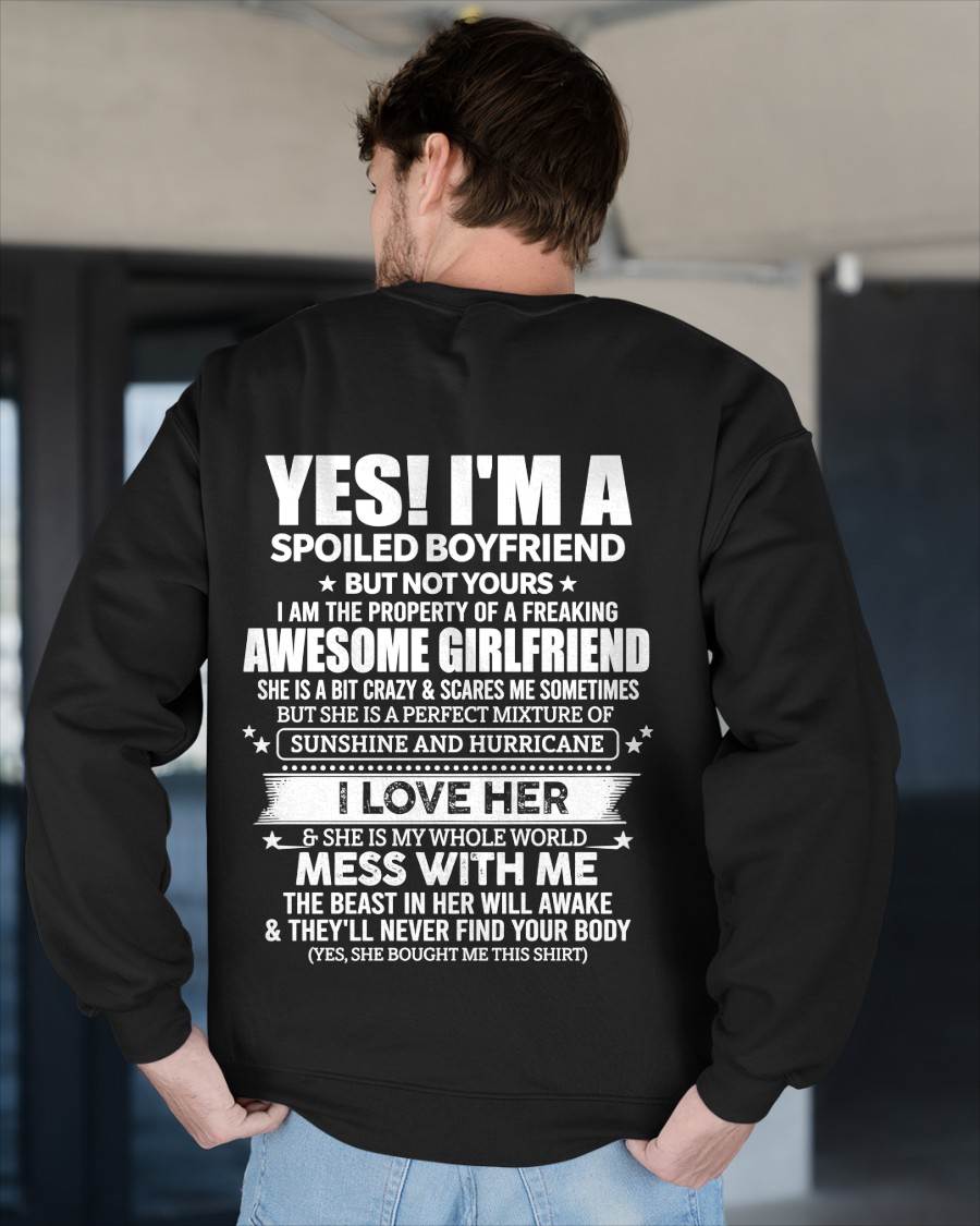"I HAVE A GIRLFRIEND - SHE IS SUNSHINE AND HURRICANE" –  T - SHIRT FROM WIFE – tracy00 (SKU2606-389-00)