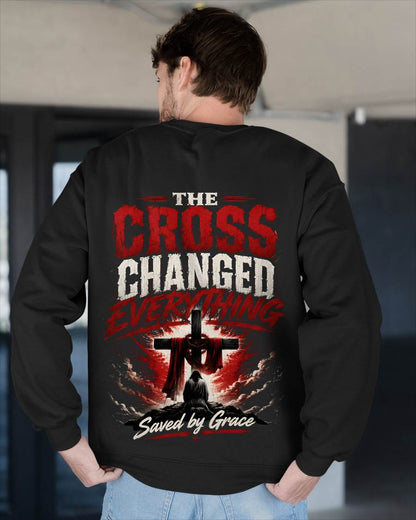 "THE CROSS CHANGED EVERYTHING" – SAVE BY GRACE – T-SHIRT FOR MEN – tracy00 (SKU2608-78)