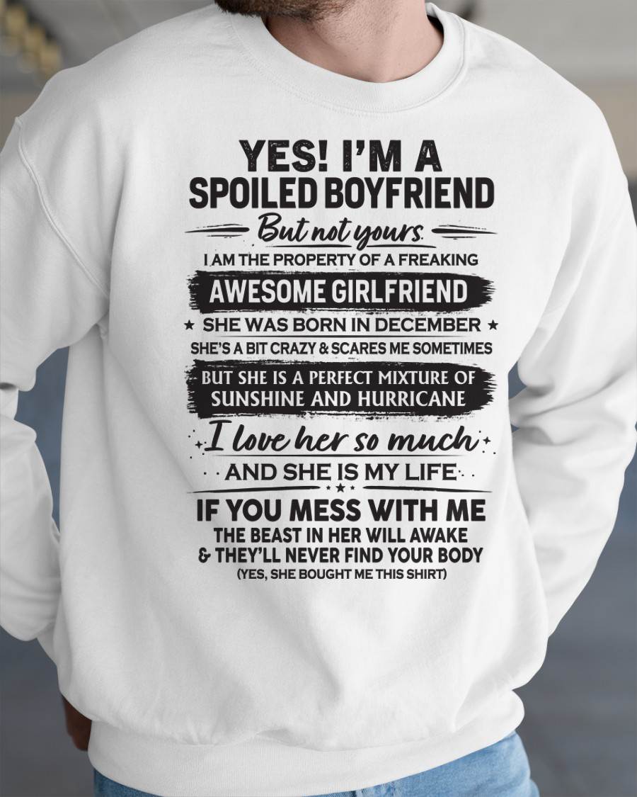 DECEMBER - I'M A SPOILED BOYFRIEND - GIFT FROM WIFE/GIRLFRIEND - tracy12 (SKU26T-01250-12)