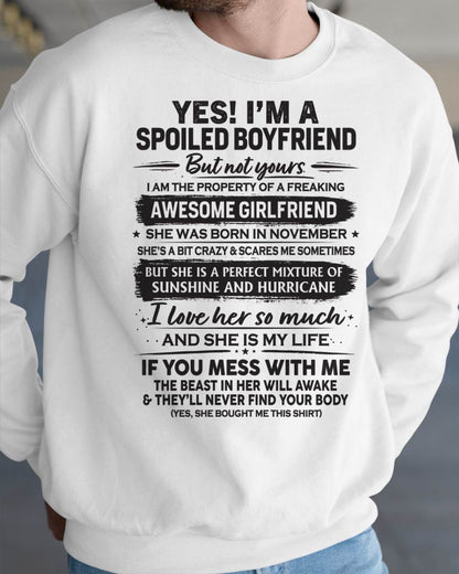 NOVEMBER - I'M A SPOILED BOYFRIEND - GIFT FROM WIFE/GIRLFRIEND - tracy11 (SKU26T-01250-11)