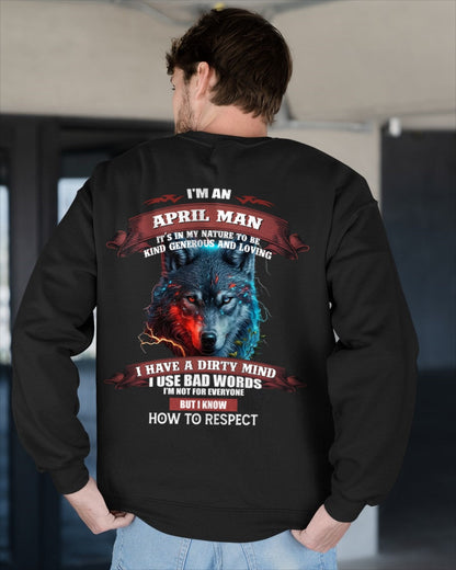 APRIL - KNOW HOW TO RESPECT - BIRTHDAY T-SHIRT FOR MEN - XUAN04 / male (SKU12-162-04)