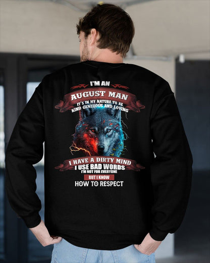 AUGUST - KNOW HOW TO RESPECT - BIRTHDAY T-SHIRT FOR MEN - tracy08 (SKU12-162-08)