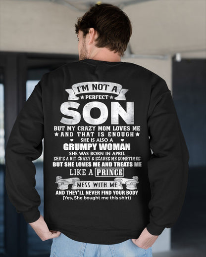 APRIL - AS NOT A PERFECT SON T-shirt For Son From MOM - TRACY04 (SKU2603-67-04)