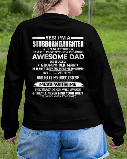 I'M A STUBBORN DAUGHTER OF A AWESOME DAD From DAD - TRACY00 (SKU2607-132-00)