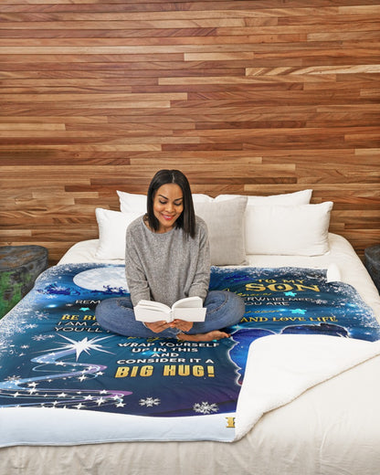To My Son Blanket Sherpa Fleece Blanket Sherpa Fleece Blanket - From MOM (SKU2608-325)