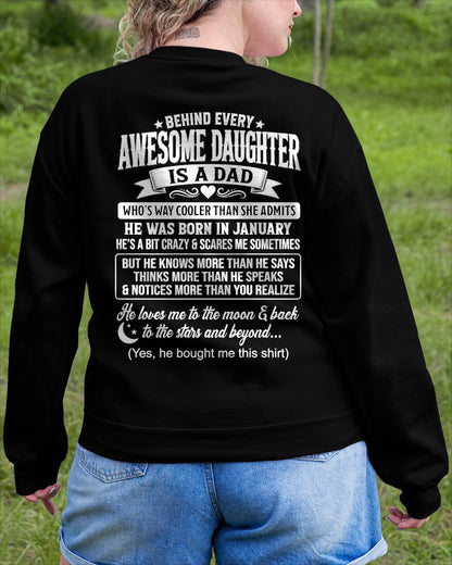 JANUARY - "DAD COOLER THAN DAUGHTER ADMITS" T-shirt From DAD - TRACY01 (SKU2606-249-01)
