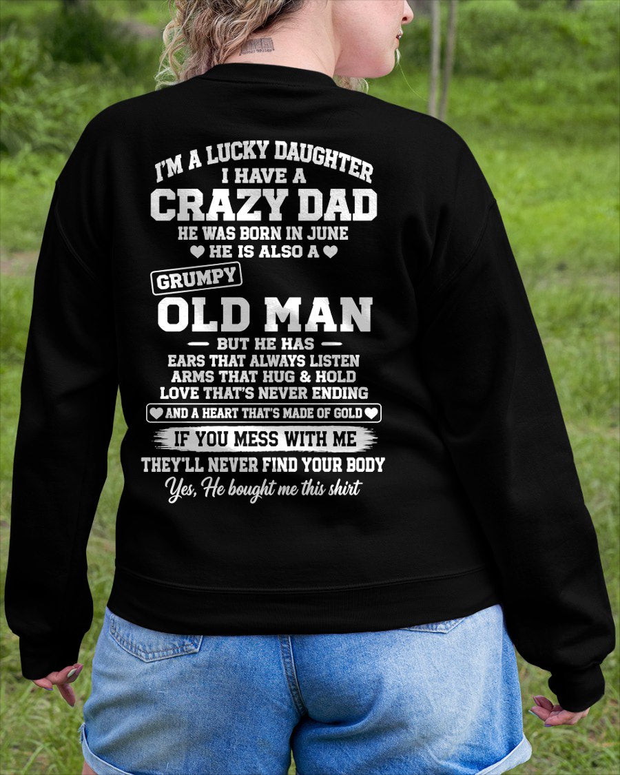 JUNE - LUCKY DAUGHTER HAVE A CRAZY DAD T-shirt From DAD - TRACY06 (SKU2609-151-06)