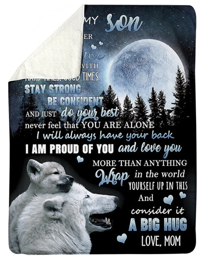 Special Gift "You are my sunshine, I am proud of you" Blanket To Your SON  - From MOM TRACY00 (SKU2606-237)