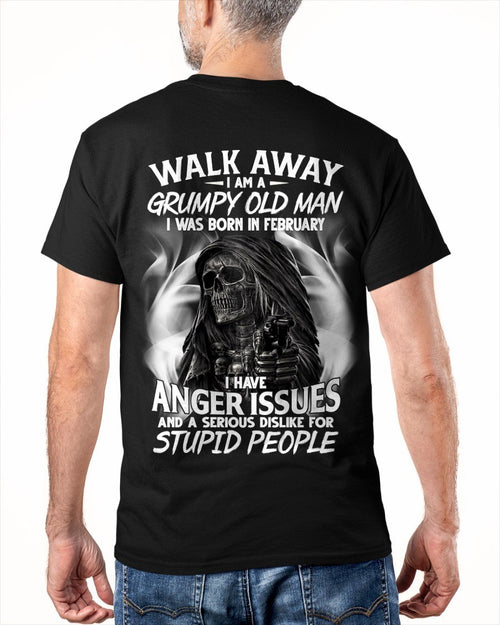 FEBRUARY - As a Grumpy old man born in FEBRUARY T-shirt For Man - TRACY02 (SKU2602-211-02)