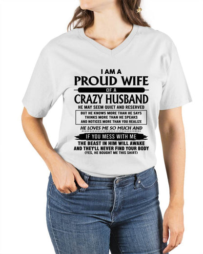 I Am A Proud Wife Of A Crazy Husband – Gift For Wife From Husband – xuan00 (SKU26T-01-64-00)