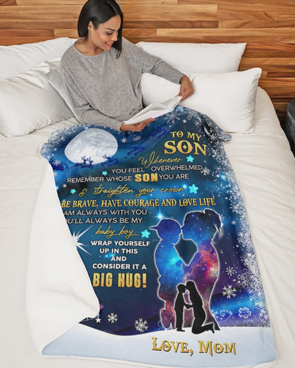 To My Son Blanket Sherpa Fleece Blanket Sherpa Fleece Blanket - From MOM (SKU2608-325)