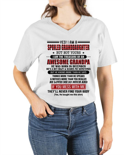DECEMBER - YES! I'M A SPOILED GRANDDAUGHTER - GIFT FROM GRANDPA - tracy12 (SKU26T-01317-12)
