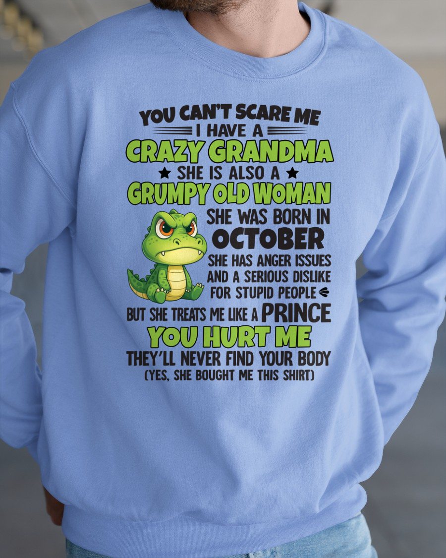 OCTOBER - YOU CAN'T SCARE ME - FOR GRANDSON - GIFT FROM GRANDMA - tracy10 (SKU09-85-10)
