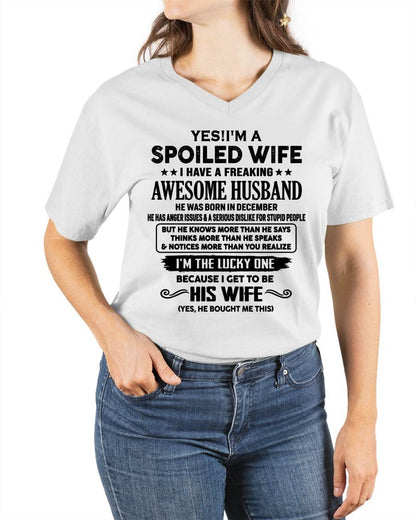 DECEMBER - TO MY WIFE - YES!! I’M A SPOILED WIFE - GIFT FOR WIFE - tracy12 (SKU10-115-12)