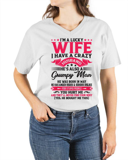 MAY - TO MY WIFE - I'M A LUCKY WIFE - GIFT FROM HUSBAND - tracy05 (SKU10-136-05)
