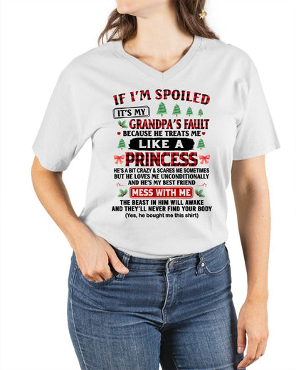 SPOILED GRANDDAUGHTER - PERFECT CHRISTMAS GIFT FOR GRANDDAUGHTER - GIFT FROM GRANDPA - tracy00 (SKU10-180-00)