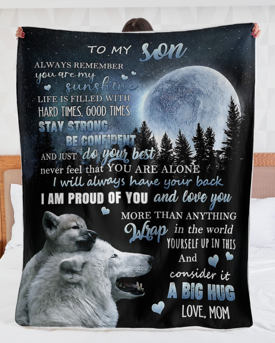 Special Gift "You are my sunshine, I am proud of you" Blanket To Your SON  - From MOM TRACY00 (SKU2606-237)