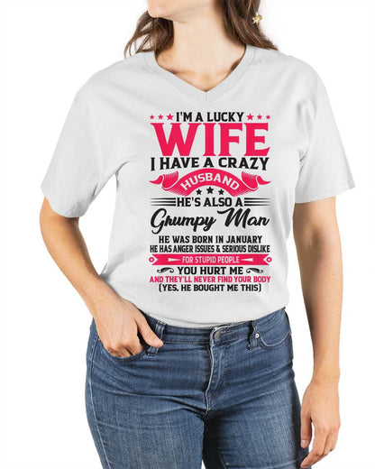 JANUARY - TO MY WIFE - I'M A LUCKY WIFE - GIFT FROM HUSBAND - tracy01 (SKU10-136-01)