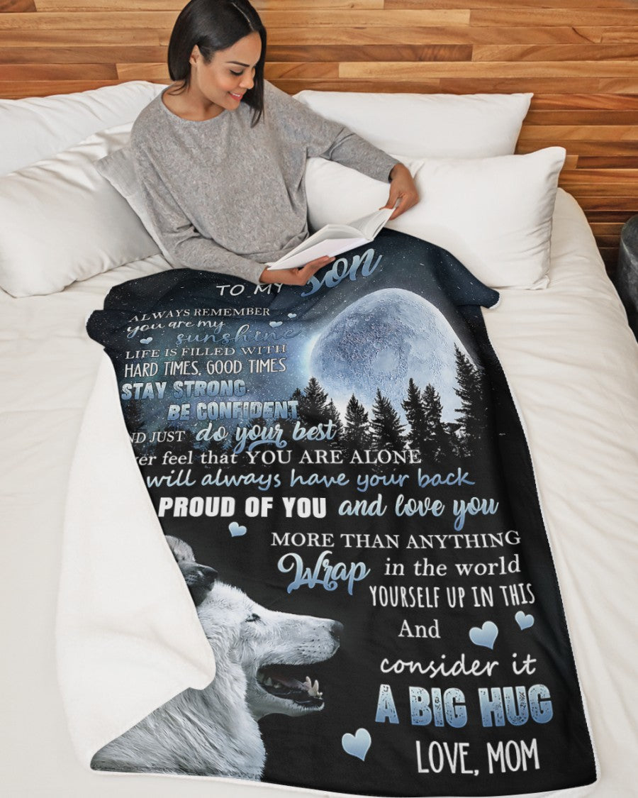 Special Gift "You are my sunshine, I am proud of you" Blanket To Your SON  - From MOM TRACY00 (SKU2606-237)