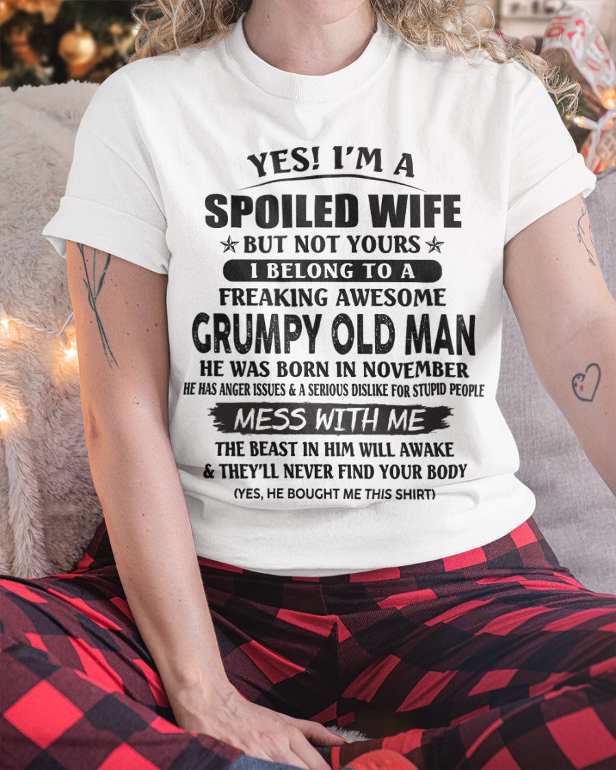 Grumpy Old Man November – Perfect gift for wife From Husband – tracy11 (SKU08-63-11)