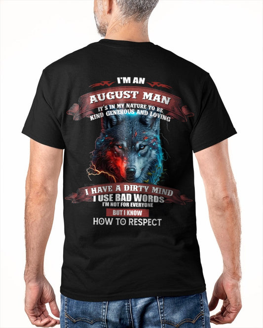 AUGUST - KNOW HOW TO RESPECT - BIRTHDAY T-SHIRT FOR MEN - XUAN08 / male (SKU12-162-08)