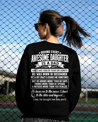 DECEMBER - "DAD COOLER THAN DAUGHTER ADMITS" T-shirt From DAD - TRACY12 (SKU2606-249-12)