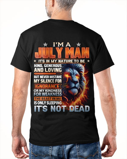 JULY - IT'S NOT DEAD born in July T-Shirt For MAN - TRACY07 (SKU2602-115-07)
