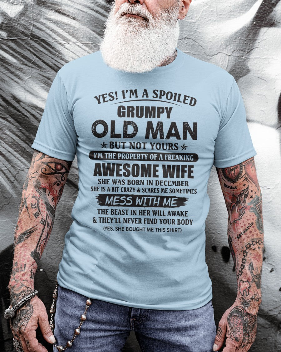 Awesome wife December - Perfect gift for your husband from wife - tracy12 (SKU96-68-12)