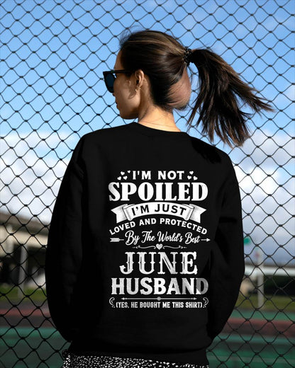 "I'M NOT SPOILED - I'M JUST LOVED AND PROTECTED BY MY HUSBAND" –  T - SHIRT FROM HUSBAND – tracy06 (SKU2606-165-06)