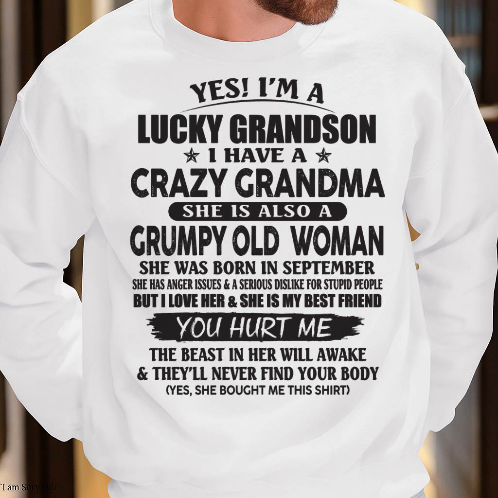 SEPTEMBER - LUCKY GRANDSON OF CRAZY GRANDMA -  FROM GRANDMA - tracy09 (SKU10-173-09)