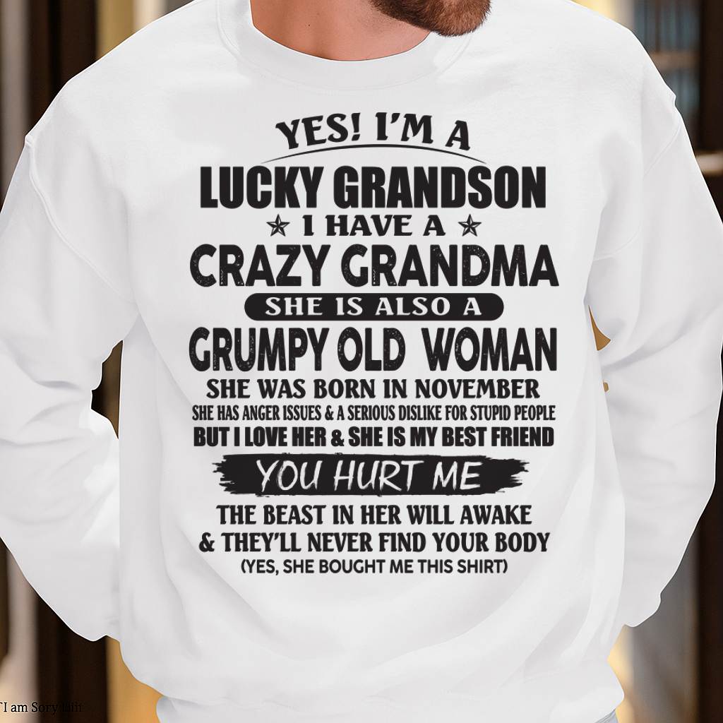 NOVEMBER - LUCKY GRANDSON OF CRAZY GRANDMA -  FROM GRANDMA - tracy11 (SKU10-173-11)