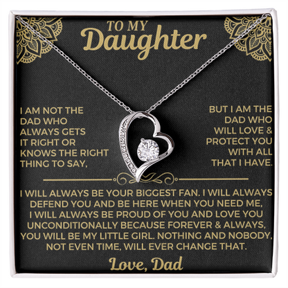 TO MY DAUGHTER Necklace - GIFT FROM DAD - Forever Love Necklace (SKU2606-179)