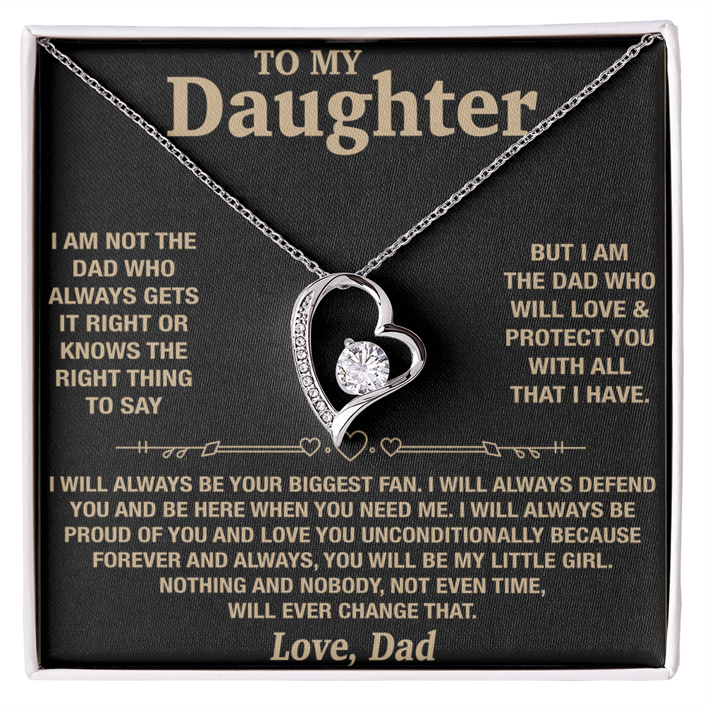 TO MY DAUGHTER "Will love & protect you" Necklace - GIFT FROM DAD - Forever Love Necklace (SKU2606-214)