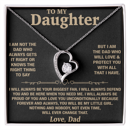 TO MY DAUGHTER "Will love & protect you" Necklace - GIFT FROM DAD - Forever Love Necklace (SKU2606-214)