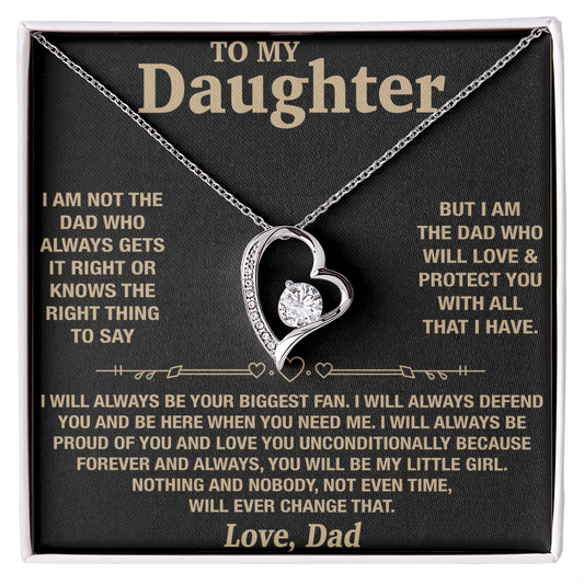 TO MY DAUGHTER "Will love & protect you" Necklace - GIFT FROM DAD - Forever Love Necklace (SKU2606-214)