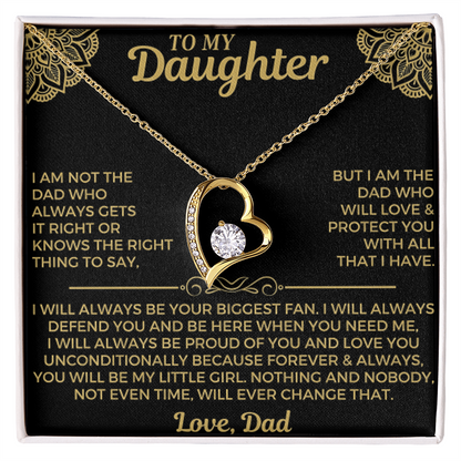 TO MY DAUGHTER Necklace - GIFT FROM DAD - Forever Love Necklace (SKU2606-179)