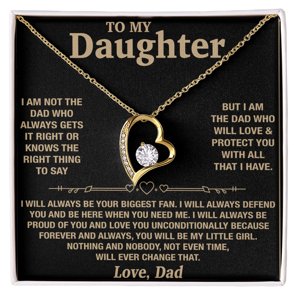 TO MY DAUGHTER "Will love & protect you" Necklace - GIFT FROM DAD - Forever Love Necklace (SKU2606-214)